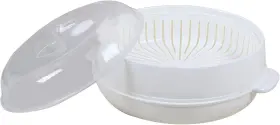 9d6q Feoowv 1-tier Microwave Steamer Heating For Home Kitchen White Round 9d6q Feoowv 1-tier Microwave Steamer Heating For Home Kitchen White Round