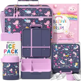 A5.mermaid Fimibuke Fhmsb-006 Kids Bento Snack Lunch Box With 4 Compartment Insulated A5.mermaid Fimibuke Fhmsb-006 Kids Bento Snack Lunch Box With 4 Compartment Insulated