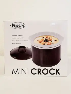 Sp-04488 Finelife Fine Life Black Steel Mini Crock With Removable White Stoneware Pot 0.65 Quart