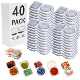 Afougaodug00 Firwcwem 40 Sets Reusable Snack Containers Bulk Double Transparent 40-pack