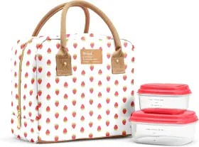 7039c3854 Fit & Fresh And Bloomington Lunch Bag For Women - Insulated Large Strawberry