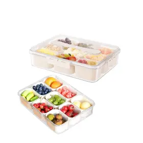 9compartmentsnacker Five Rivers Soul Snack Bento Box Container With Lid And Handle Serving Nine Large Beige