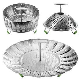 Flexzion Tol Stl Stm Jr07 11in Vegetable Steamer Basket For Pot - Stainless 7 Inch -11 Steel