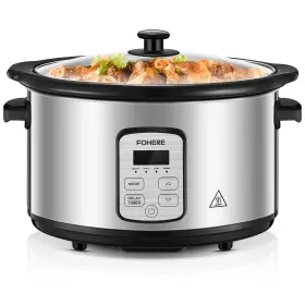 Fohere 762765694039 Slow Cooker 6-quart Programmable With Adjustable Temperature And C