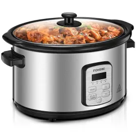 Sc-50d-os005 Fohere 6 Quart Digital Slow Cooker With Ceramic Inner Pot Adjustable Temp And Timer