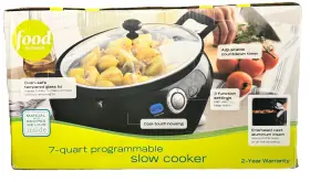 7-quaart Food Network 7-quart Programmable Slow Cooker New In Box With Recipes