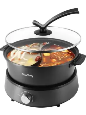 Fpj204 Food Party Separable Dual-sided Hot Pot 4l Non-stick Electric Cooker