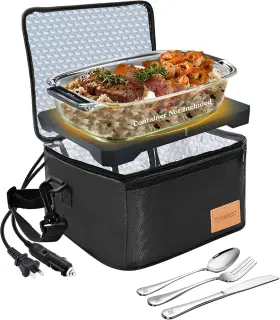 Fb-2001 Forabest Heated Lunch Box 80w Stainless Steel Electric For Black