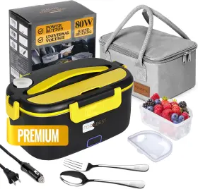Yy-3166 Forabest Electric Lunch Box - Fast 60w Food Heater 3-in-1 Black Yellow