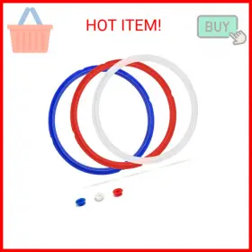 Fuator 759663834957 3-piece Silicone Pressure Cooker Gasket Ring Set Fits 5/6 Quart Models