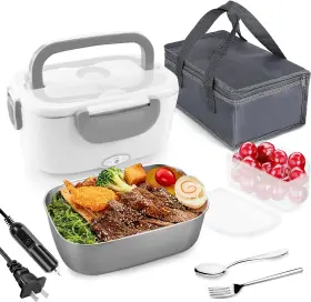 Fvw 769044540575 Electric Lunch Box Food Heater 3 In 1 Portable Warmer Gray