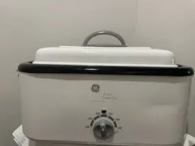106631 Ge Vintage 18-quart Roster Oven White Enamel Model #