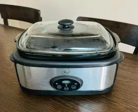 169143 Ge Programmable Slow Cooker - Model # Extra Large Capacity-silver/black #2