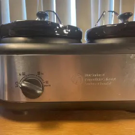 898680 Ge Triple Slow Cooker - 1.5 Quart Crocks 3 Oval Pots Food Warmer / Buffet Server #3