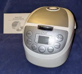 Genius Chef 4817 Multi Cooker 4 Quart Slow Crock Pot Rice Steamer