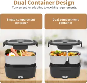 X-jing08 Geveniss Electric Lunch Box Food Heater - 80w Fast Heating Black #2