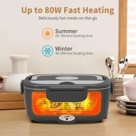 X-jing08 Geveniss Electric Lunch Box Food Heater - 80w Fast Heating Black #3