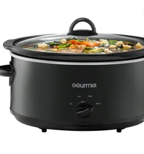 Gsc629bk Gormia 6 Quart Slow Cooker With 3 Heat Settings Keep Warm Black Serves 7 To 8
