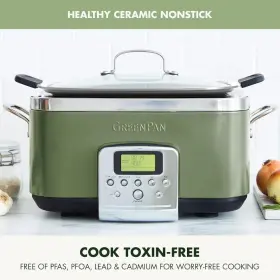 Greenpan 885837049374 8-in-1 Programmable 6 Quart Electric Slow Cooker Dishwasher Safe Lid Removable Crock #2