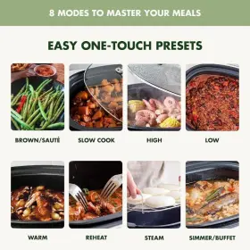 Greenpan 885837049374 8-in-1 Programmable 6 Quart Electric Slow Cooker Dishwasher Safe Lid Removable Crock #3