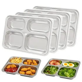 166351 Gute 4-pack Stainless Steel Snack Containers With Lids 4pack Silver
