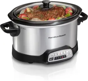Hamilton Beach 040094334438 4 Quart Programmable Slow Cooker With Flexible Easy Programming