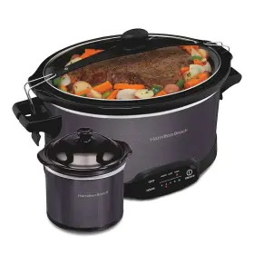 Hamilton Beach 040094337743 7 Quart Programmable Stay Or Go Slow Cooker Black 33774