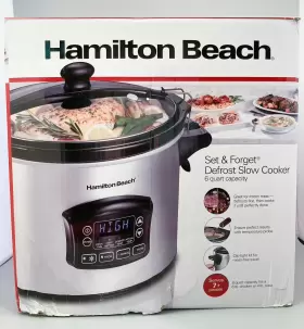 Hamilton Beach 040094338696 Portable 6 Quart Digital Programable Slow Cooker 33869 Please Read