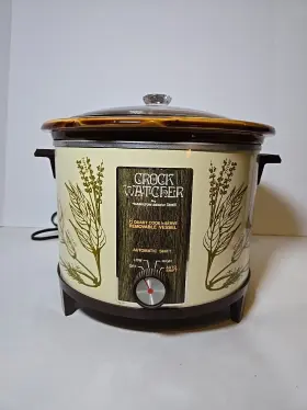 185-370 Hamilton Beach Vtg Scovill Crock Pot Watcher 70s 6 Quart Works Removable Liner