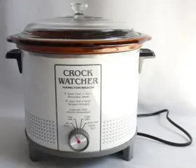 1c415-1 Hamilton Beach Vintage Crock Watcher Brown/cream Slow Cooker 4 Quart