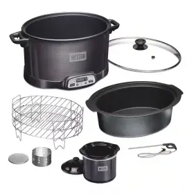 Hamilton Beach 313052548544 6 Quart Black Slow Cooker And Indoor Smoker With Party Dipper