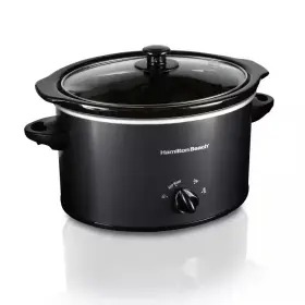 Hamilton Beach 313108197184 Slow Cooker 3 Quart Black Oval Crockpot With Lid Dishwasher Safe