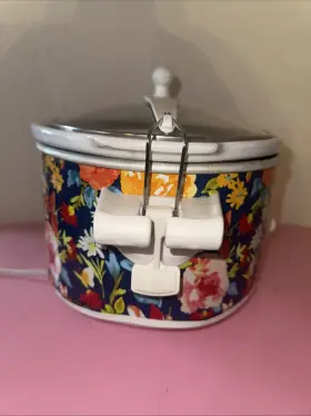 33066 Hamilton Beach Pioneer Woman 6 Quart Blue Floral Design Crock Pot Slow Cooker #3