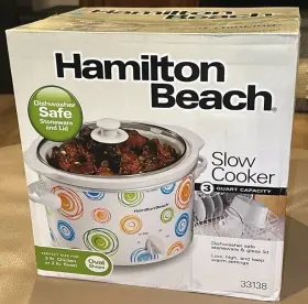 33138 Hamilton Beach Slow Cooker Oval 3-quart Capacity Model #33138 Retro Look Inch New