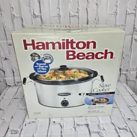 33172 Hamilton Beach Slow Cooker 7 Quart Portable Crock Pot Mess Free Lid