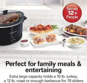 33195 Hamilton Beach Slow Cooker Extra Large 10 Quart Stay Or Go Portable With Lid L #2