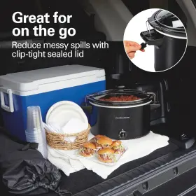33195 Hamilton Beach Slow Cooker Extra Large 10 Quart Stay Or Go Portable With Lid L #3