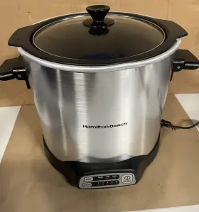 33196 Hamilton Beach Sear And Cook Stock Pot Slow Cooker Aluminum Ceramic