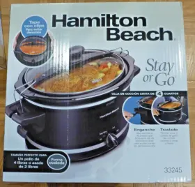 33245 Hamilton Beach 4 Quart Slow Cooker Oval Black Model Nib