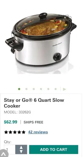 33262g Hamilton Beach 6 Quart Stainless Steel Slow Cooker Electric Silver Black