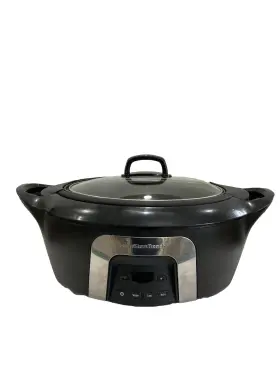 33265 Hamilton Beach 6 Quart Lightweight Black Programmable Slow Cooker Crock Pot