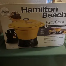 33411 Hamilton Beach Party Crock 1.5 Quart Cast Iron New