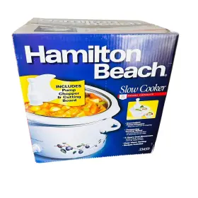 33459 Hamilton Beach Slow Cooker 5 Quart Oval Plus Pump Chopper And Cutting Board