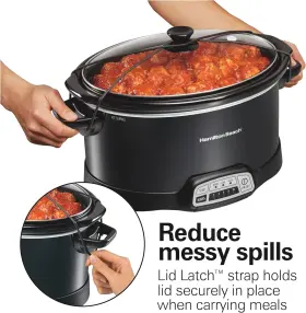 33474g Hamilton Beach Portable 7 Quart Programmable Slow Cooker Black New #2