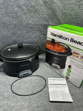 33477 Hamilton Beach Portable 7 Quart Programmable Slow Cooker With Three Temperature