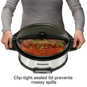33478f Hamilton Beach Programmable Slow Cooker With Party Dipper 7 Quart Capacity #3