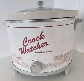 33600 Hamilton Beach Vintage Crock Watcher 6 Quart Slow Cooker Crockpot Tested