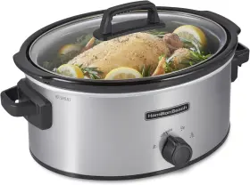 33665g Hamilton Beach 6-quart Electric Slow Cooker Stoneware Crock With Glass Lid New