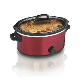 33666fg Hamilton Beach Slow Cooker 6 Quart Large Capacity Serves 7 Red