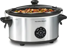 33770 Hamilton Beach 7 Quart Slow Cooker Programmable Portable Stay Or Go